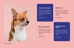Website-Zielseite Für Tipps Zur Gesundheit Und Zum Verhalten Von Hunden