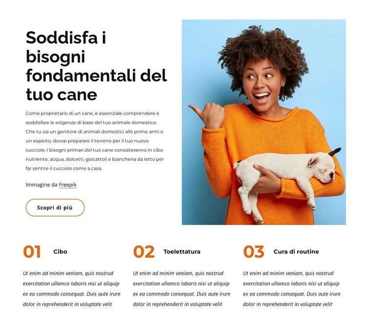 I bisogni primari del cane Modelli di Website Builder