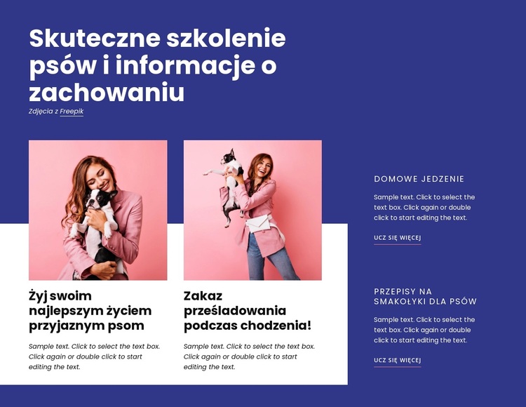 Skuteczne szkolenie psa Motyw WordPress