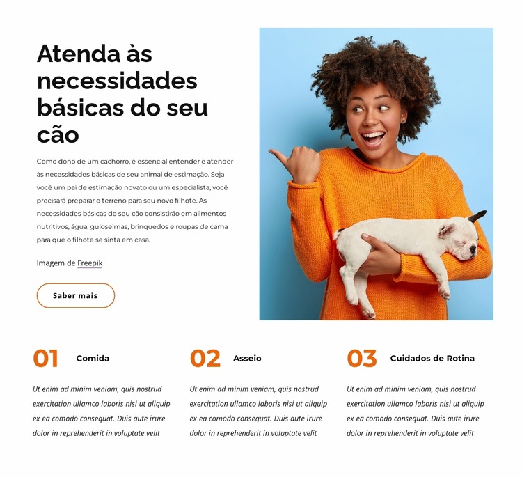 Necessidades básicas do cachorro Template Joomla