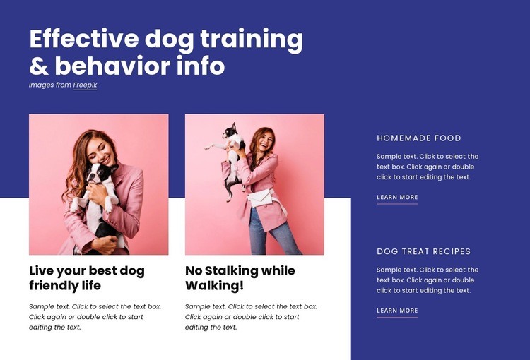 Effective dog training Web Page Design
