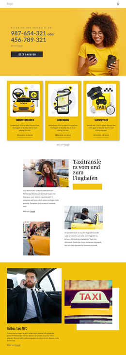 Qualitäts-Taxiservice – Fertiges Website-Design