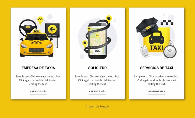 Servicios de taxi Diseño de páginas web