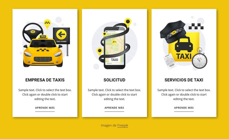 Servicios de taxi Página de destino