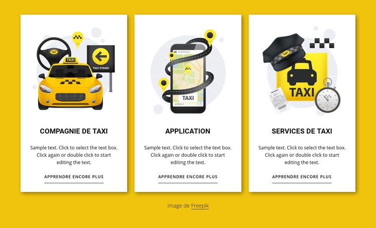 Services de taxi Modèles de constructeur de sites Web