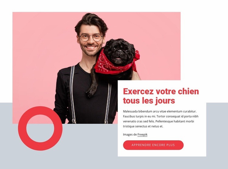 Exercez votre chien tous les jours Créateur de site Web HTML