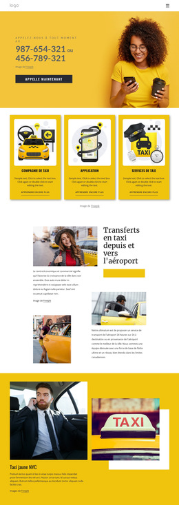 Service De Taxi De Qualité : Modèle De Site Web Simple
