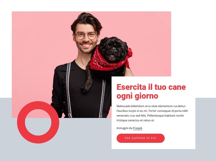 Esercita il tuo cane ogni giorno Modello di sito Web