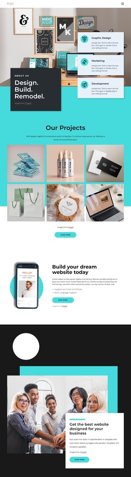 From Simple Logo Jobs To Big Brands - One Page Bootstrap Template
