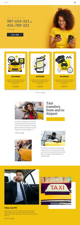 Quality Taxi Service - Custom One Page Template