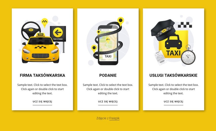 Usługi taksówkarskie Kreator witryn internetowych HTML