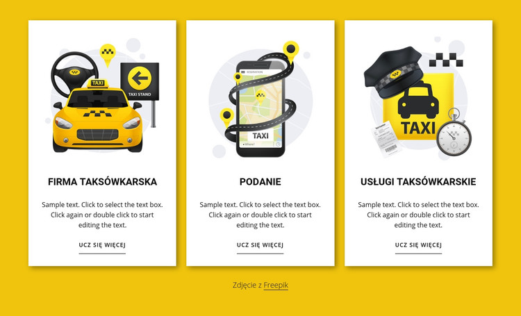 Usługi taksówkarskie Szablon HTML
