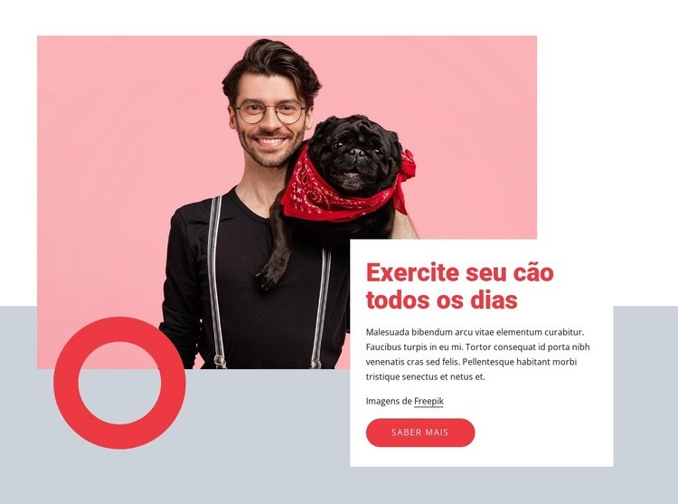 Exercite seu cão todos os dias Design do site