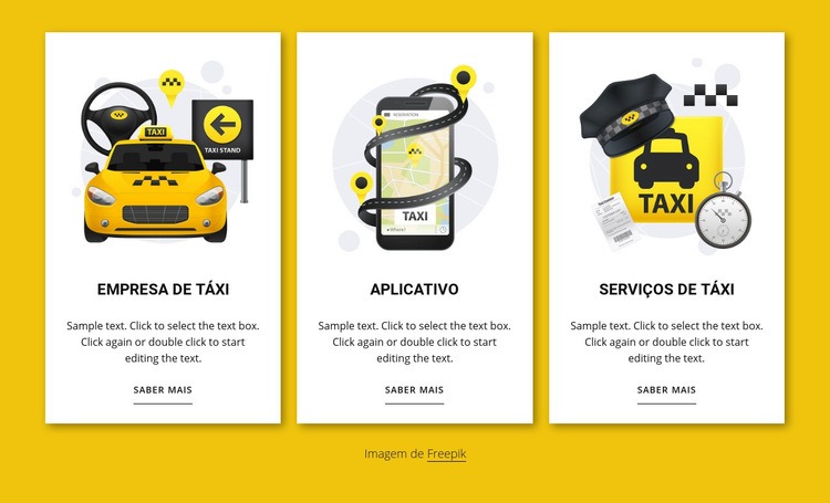 Serviços de táxi Modelo de uma página