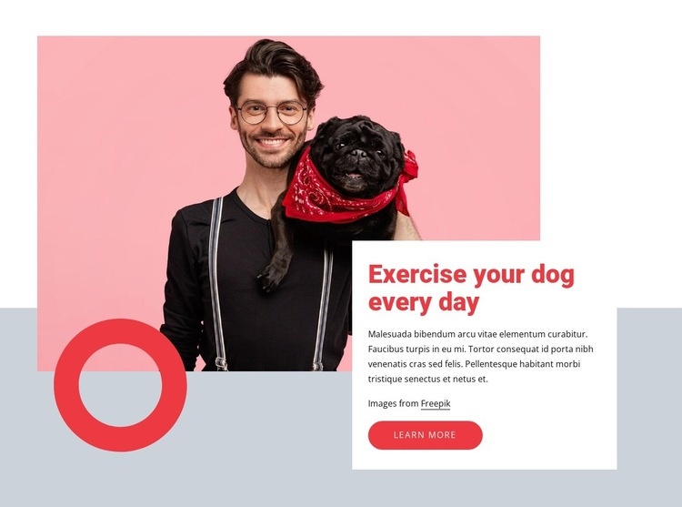 Träna din hund varje dag Html webbplatsbyggare