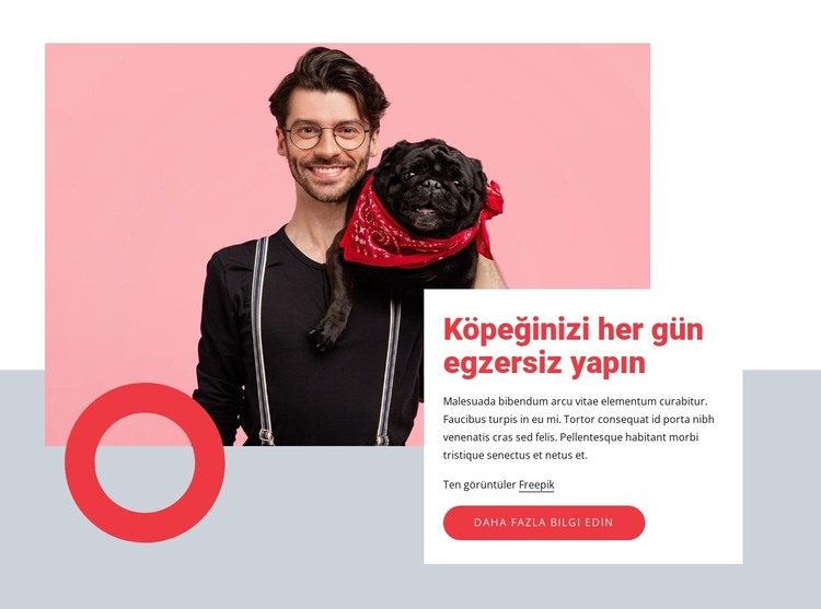 Köpeğinizi her gün egzersiz yapın HTML Şablonu