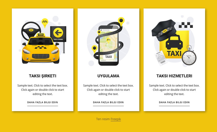Taksi hizmetleri Web Sitesi Şablonu