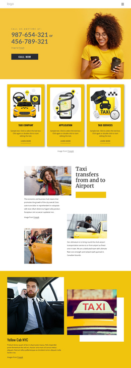 Quality Taxi Service Website Editor Free
