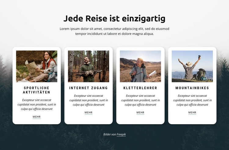 Jede Reise ist einzigartig CSS-Vorlage