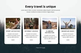 Travel Guide Examples Code Every travel is unique - Html Code Example by Nicepage