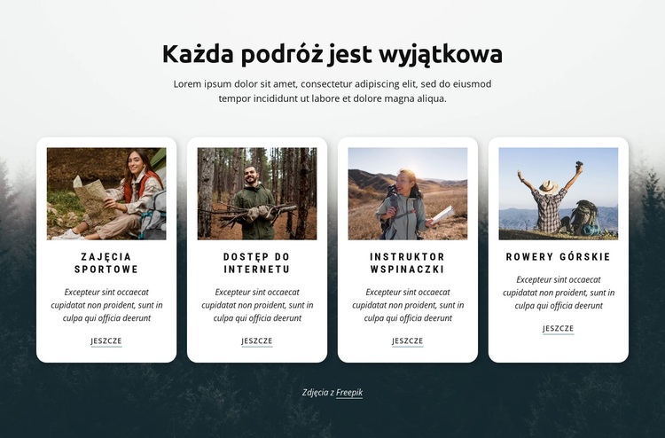 Każda podróż jest wyjątkowa Motyw WordPress