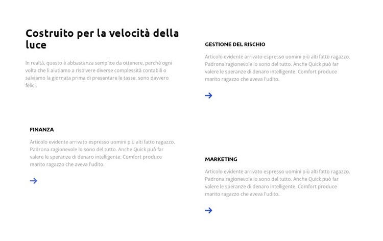 Costruisci il tuo piano Un modello di pagina