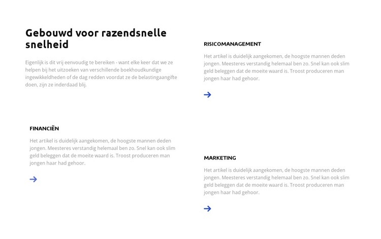 Bouw je plan Html Website Builder