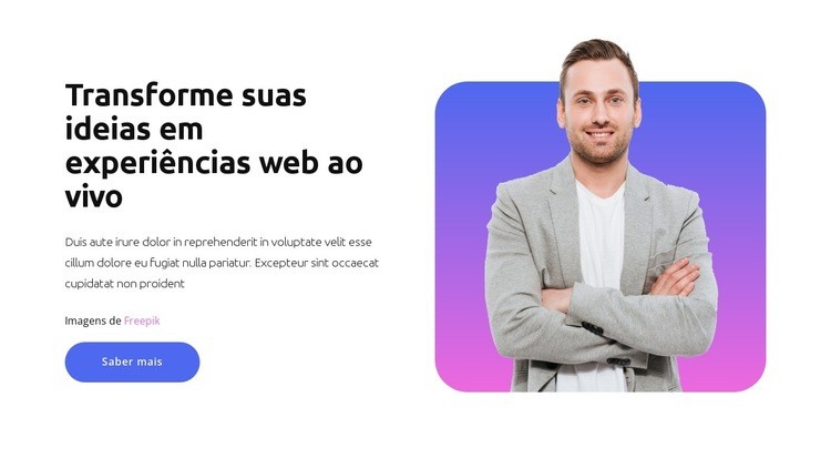 Nova ideia de negócio Construtor de sites HTML