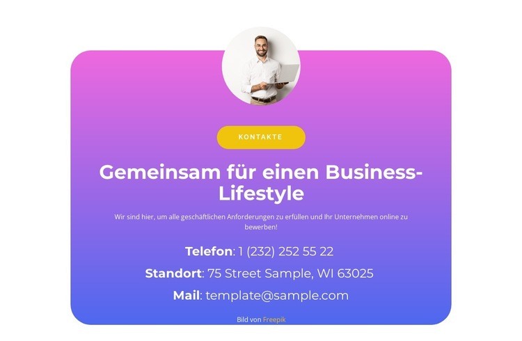 Gemeinsam im Geschäft Landing Page