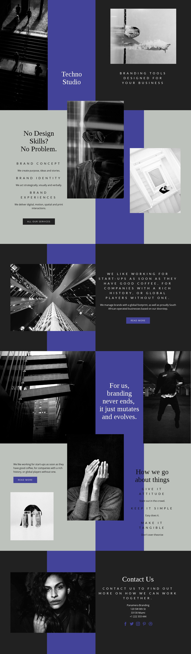 Techno skills in business Homepage Design