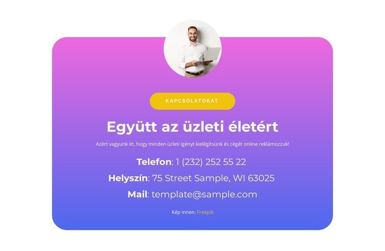 Együtt az üzleti életben Weboldal sablon