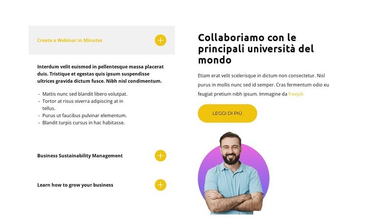 Lavora con un professionista Modelli di Website Builder