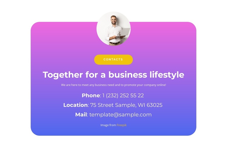 Together in business One Page Template