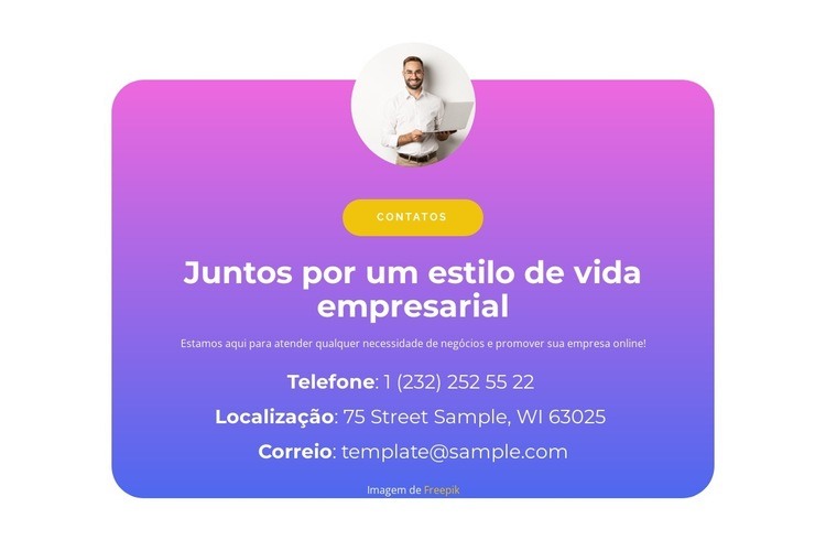 Juntos no negócio Landing Page