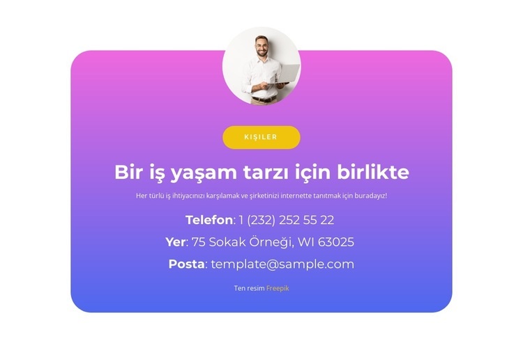 Birlikte iş Html Web Sitesi Oluşturucu