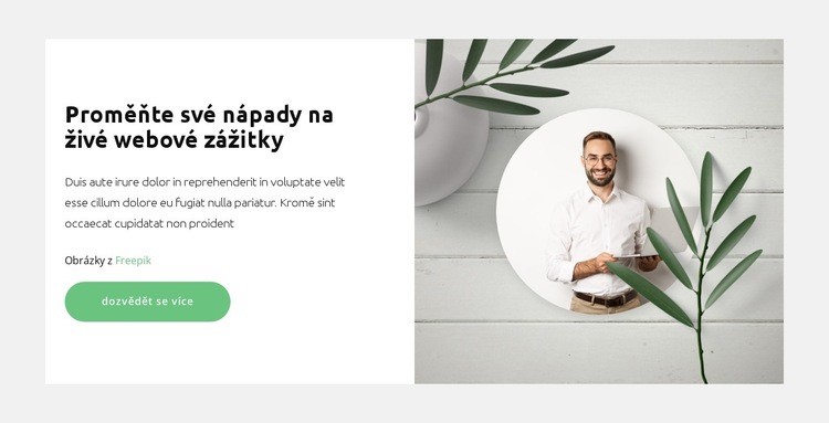 Generátor nápadů Šablona webové stránky