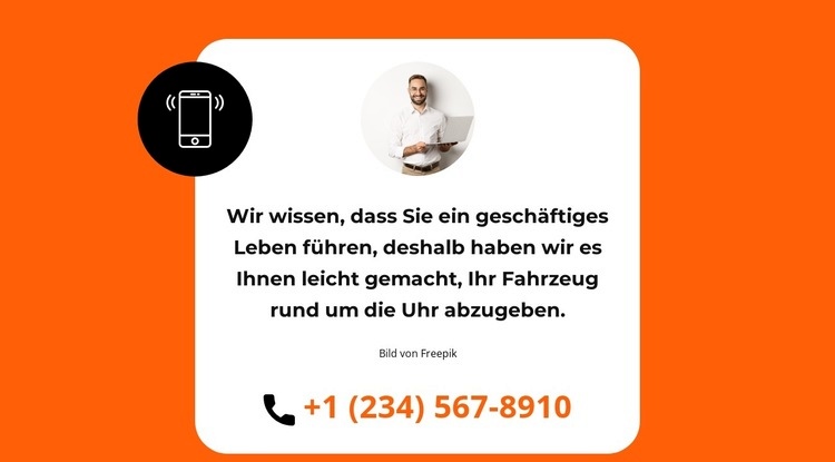 Wir rufen Sie schnell zurück HTML Website Builder