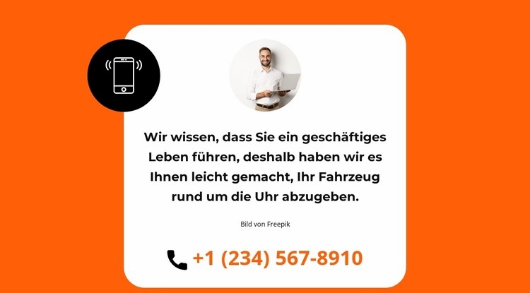 Wir rufen Sie schnell zurück Landing Page