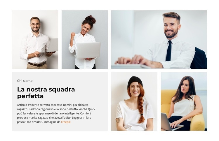 Squadra di assistenti insostituibili Costruttore di siti web HTML