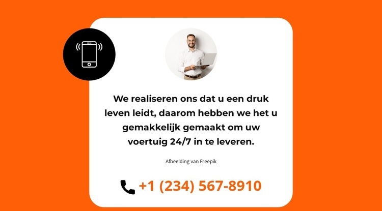 We bellen je snel terug Html Website Builder