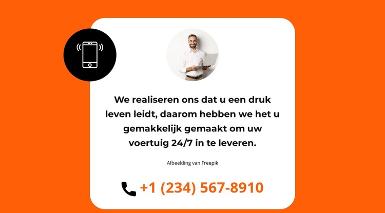 We bellen je snel terug Website sjabloon