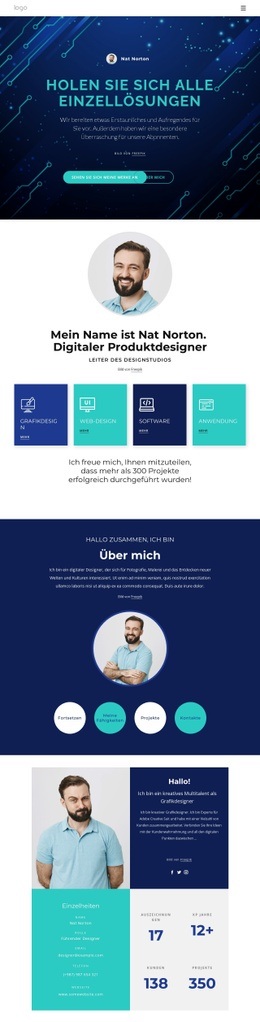 Designlösungen - Moderne Landingpage
