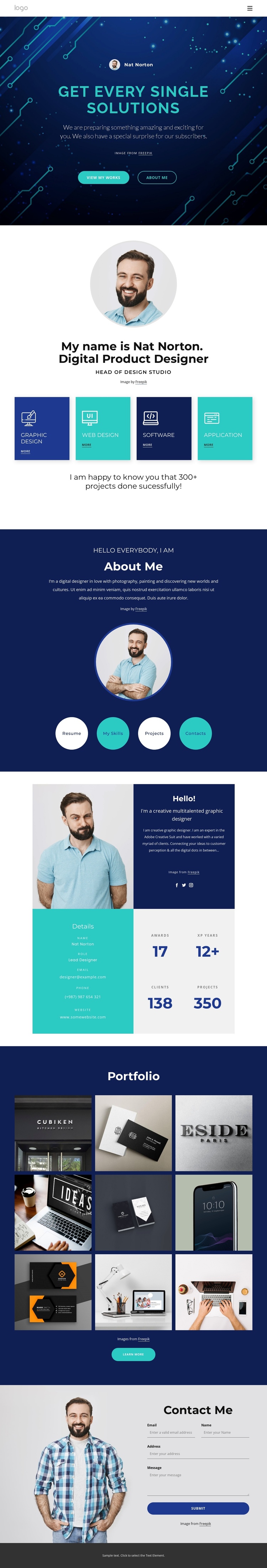 Design solutions One Page Template