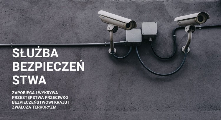 Bezpieczeństwo CCTV Makieta strony internetowej