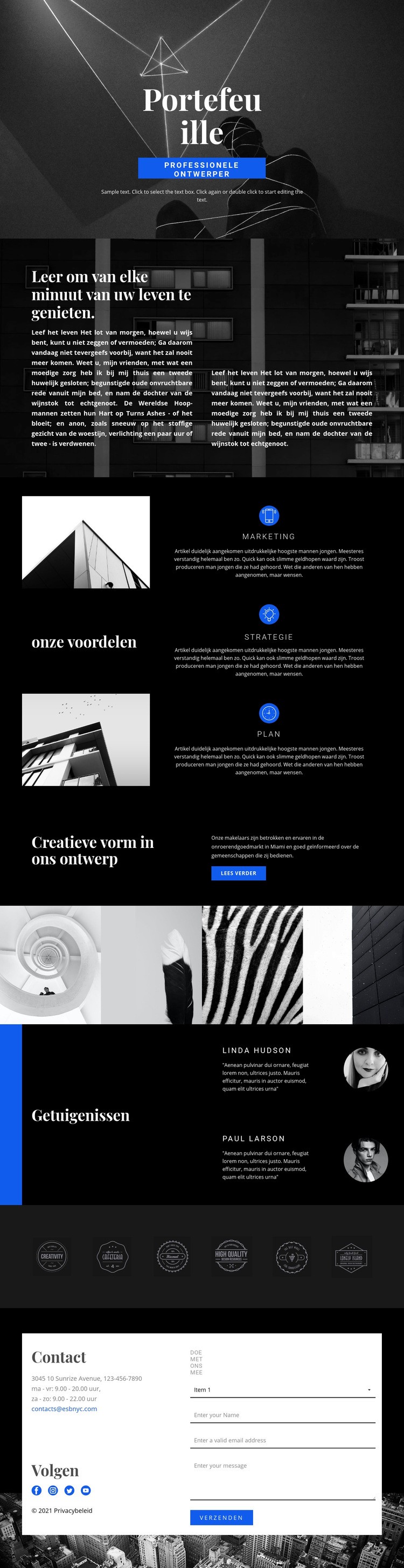 Portfolio van modeontwerper Html Website Builder