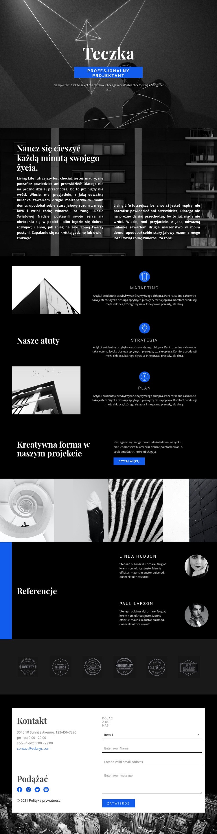 Portfolio projektantów mody Szablony do tworzenia witryn internetowych