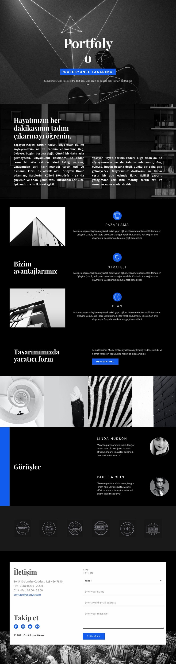 Moda Tasarımcısı Portföyü HTML5 Şablonu