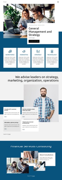 General Management Strategy Clean And Minimal Template