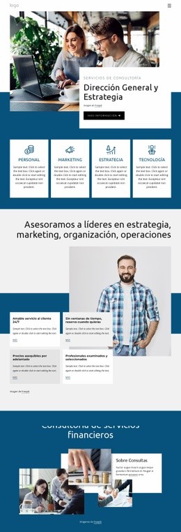 Plantilla HTML5 Exclusiva Para Estrategia General De Gestion