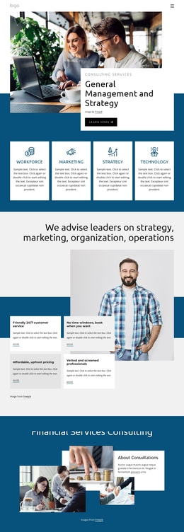 General Management Strategy - One Page Bootstrap Template